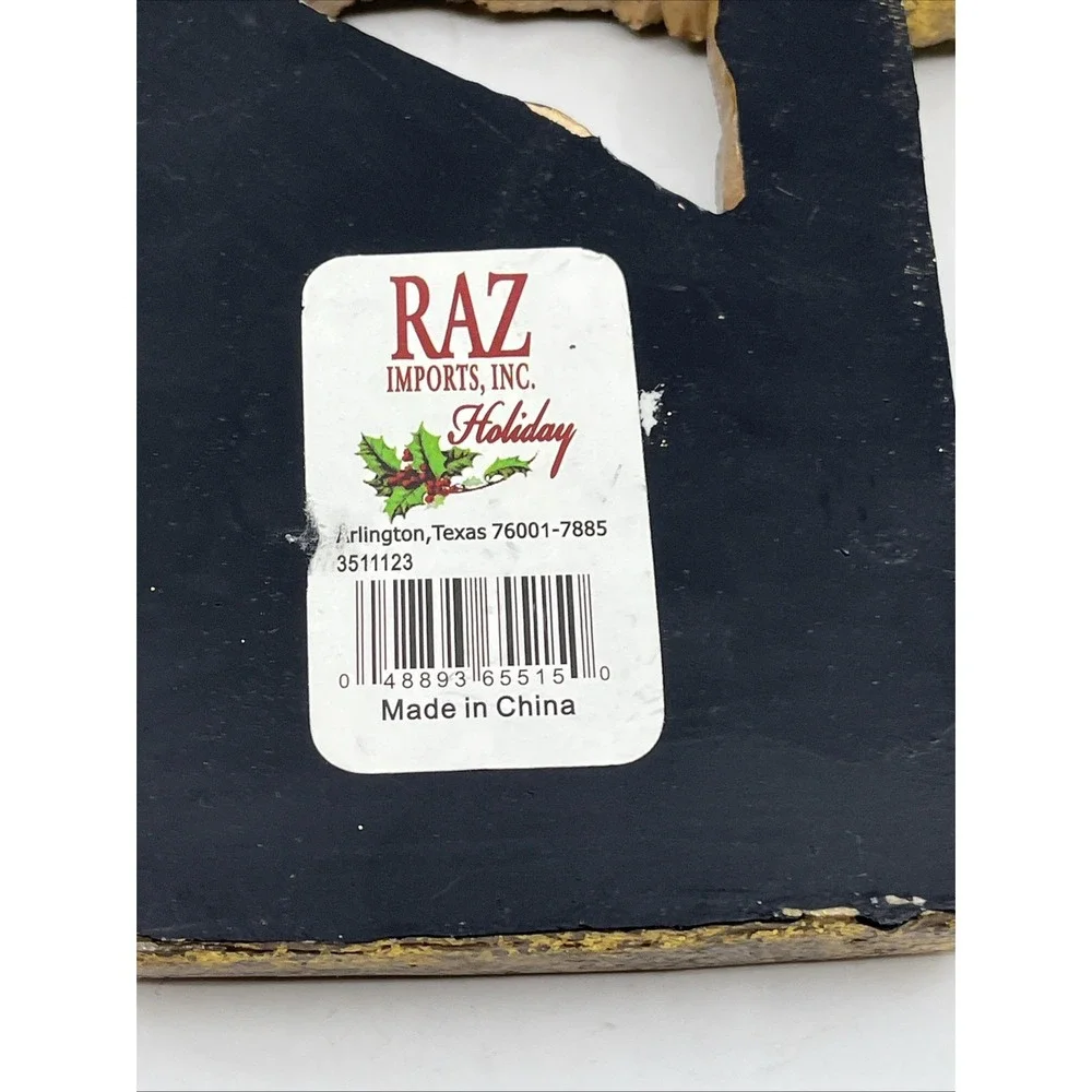Christmas Nativity Scene Cross Sparkle Gold Tone Wall‎ Plaque Raz Imports 9